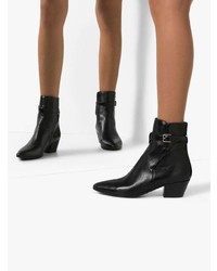 schwarze Leder Stiefeletten von Saint Laurent