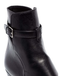 schwarze Leder Stiefeletten von Saint Laurent