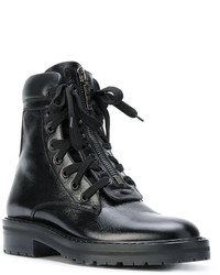 schwarze Leder Stiefeletten von Saint Laurent