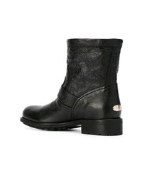 schwarze Leder Stiefeletten von Jimmy Choo