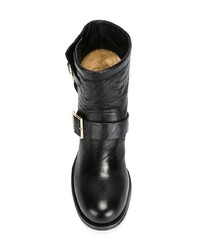 schwarze Leder Stiefeletten von Jimmy Choo