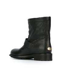 schwarze Leder Stiefeletten von Jimmy Choo