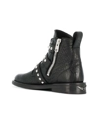 schwarze Leder Stiefeletten von Zadig & Voltaire