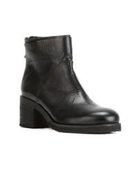 schwarze Leder Stiefeletten von Del Carlo