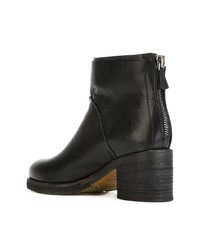 schwarze Leder Stiefeletten von Del Carlo