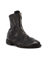 schwarze Leder Stiefeletten von Guidi