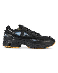 schwarze Leder Turnschuhe von Adidas By Raf Simons