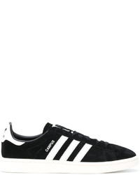 schwarze Leder Turnschuhe von adidas