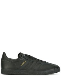 schwarze Leder Turnschuhe von adidas