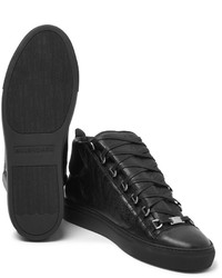 schwarze Leder Turnschuhe von Balenciaga