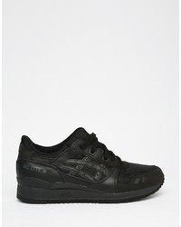 schwarze Leder Turnschuhe von Asics