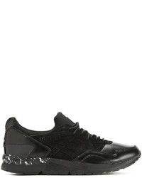 schwarze Leder Turnschuhe von Asics