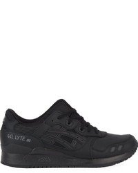 schwarze Leder Turnschuhe von Asics