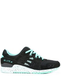 schwarze Leder Turnschuhe von Asics