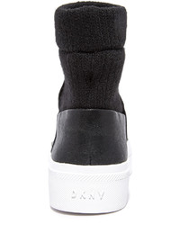 schwarze Leder Turnschuhe von DKNY