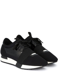 schwarze Leder Turnschuhe von Balenciaga