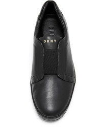 schwarze Leder Turnschuhe von DKNY