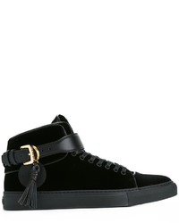 schwarze Leder Turnschuhe von Buscemi