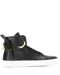 schwarze Leder Turnschuhe von Buscemi