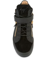 schwarze Leder Turnschuhe von Giuseppe Zanotti Design