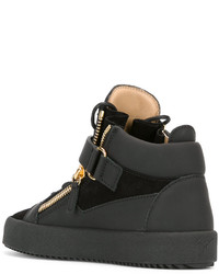 schwarze Leder Turnschuhe von Giuseppe Zanotti Design