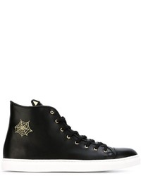 schwarze Leder Turnschuhe von Charlotte Olympia