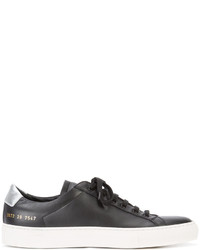 schwarze Leder Turnschuhe von Common Projects