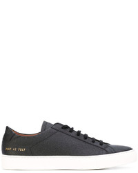 schwarze Leder Turnschuhe von Common Projects