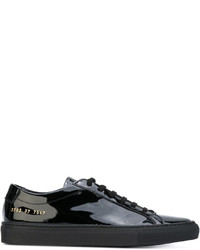 schwarze Leder Turnschuhe von Common Projects