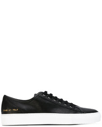 schwarze Leder Turnschuhe von Common Projects