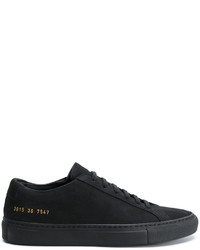 schwarze Leder Turnschuhe von Common Projects