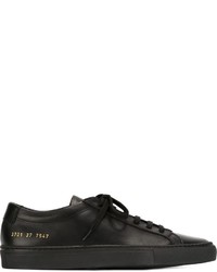 schwarze Leder Turnschuhe von Common Projects