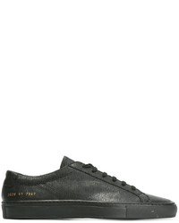 schwarze Leder Turnschuhe von Common Projects