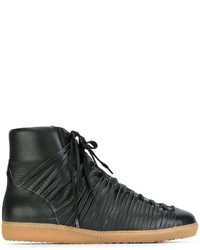 schwarze Leder Turnschuhe von Damir Doma