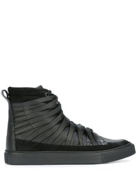 schwarze Leder Turnschuhe von Damir Doma