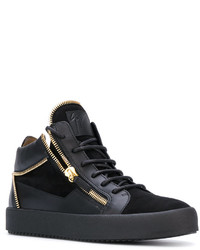 schwarze Leder Turnschuhe von Giuseppe Zanotti Design