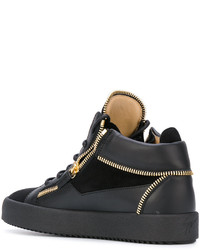 schwarze Leder Turnschuhe von Giuseppe Zanotti Design