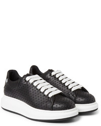 schwarze Leder Turnschuhe von Alexander McQueen