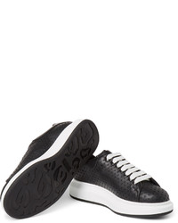 schwarze Leder Turnschuhe von Alexander McQueen