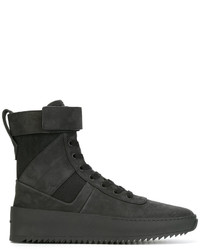 schwarze Leder Turnschuhe von Fear Of God