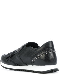 schwarze Leder Turnschuhe von Tod's