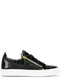 schwarze Leder Turnschuhe von Giuseppe Zanotti Design