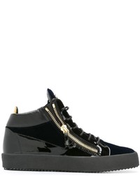 schwarze Leder Turnschuhe von Giuseppe Zanotti Design