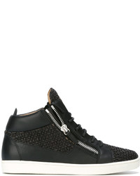 schwarze Leder Turnschuhe von Giuseppe Zanotti Design