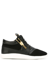 schwarze Leder Turnschuhe von Giuseppe Zanotti Design