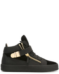 schwarze Leder Turnschuhe von Giuseppe Zanotti Design