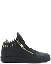 schwarze Leder Turnschuhe von Giuseppe Zanotti Design