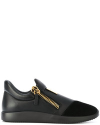 schwarze Leder Turnschuhe von Giuseppe Zanotti Design