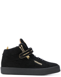 schwarze Leder Turnschuhe von Giuseppe Zanotti Design