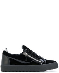 schwarze Leder Turnschuhe von Giuseppe Zanotti Design